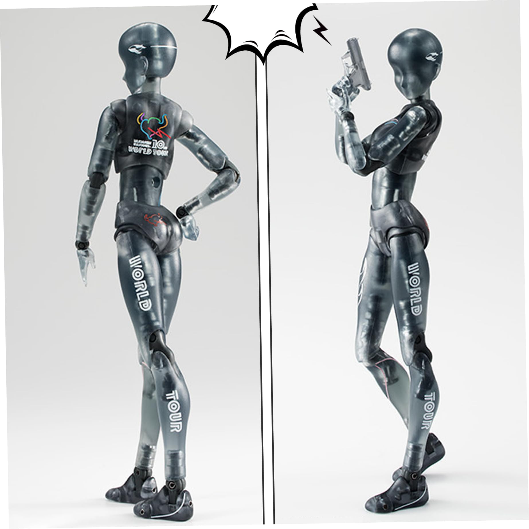 Action Figure 5, 91 pollici con accessori per braccio inclusi Gesti mobili Disegno Manichino Figura posizionabile Figura di azione decorativa Regalo per il corpo per espositore da tavolo (Femmina