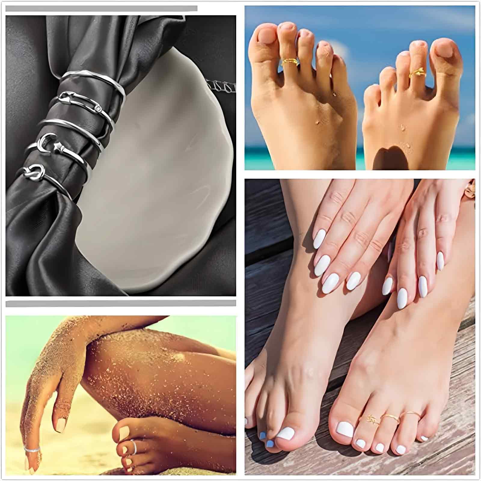 Set 18 Anelli Regolabili Per Donne - Lega Acciaio, Ipoallergenico, Stile Minimalista Per Nocche E Dita - Foto 8