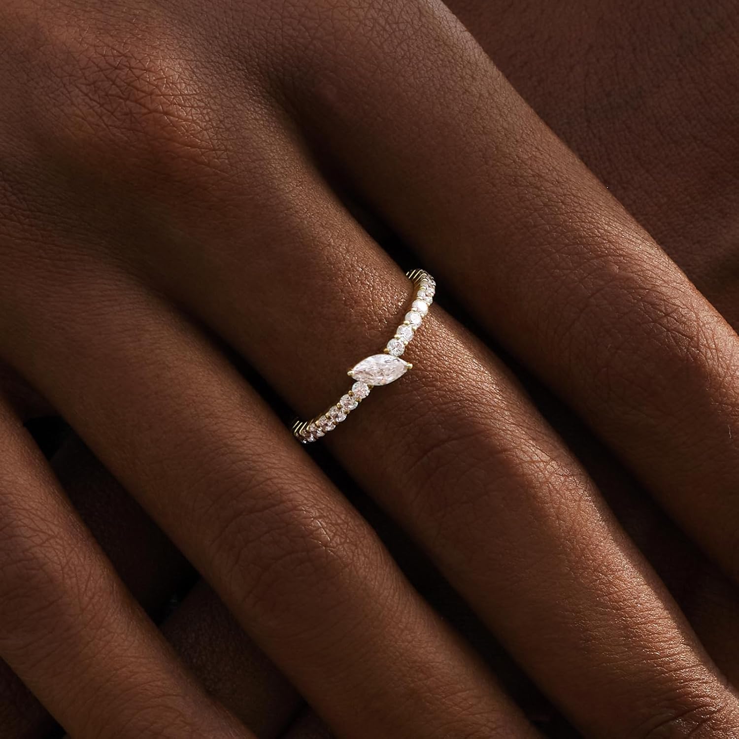 STORYJEWELLERY Marquise Engagement Ring, Cubic Zirconia Rings for Women, Wedding Ring, Solitaire Stone Rings, Gifts for Women - Image 2