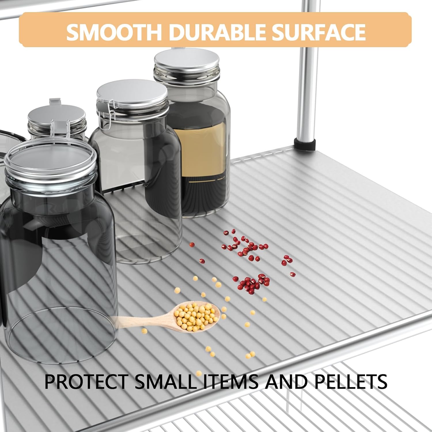 5pcs Shelf Liners of Wire Shelf System,16 x 36 inch Plastic Shelf Liners Mats for Wire Shelving (Rolled,Actual Size:15.74"X35.82") - Image 5