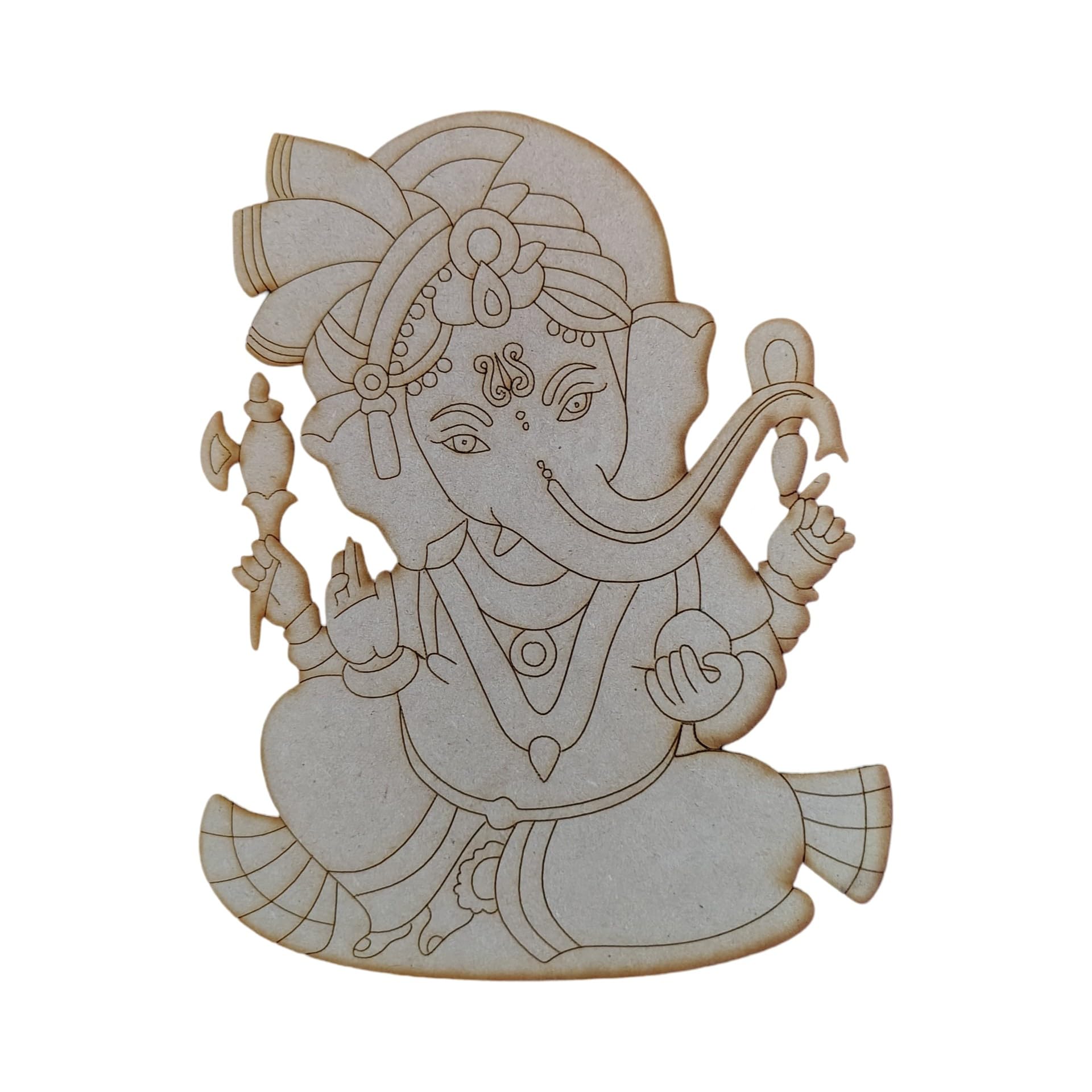 Ganesha Pre Marked 3 mm MDF Cutout Mandala Rangoli Art for Craft Work, Home Decor, Room Decor, Laser Cut Artistic DIY Work, Wooden Sheet Craft (12 INCH)