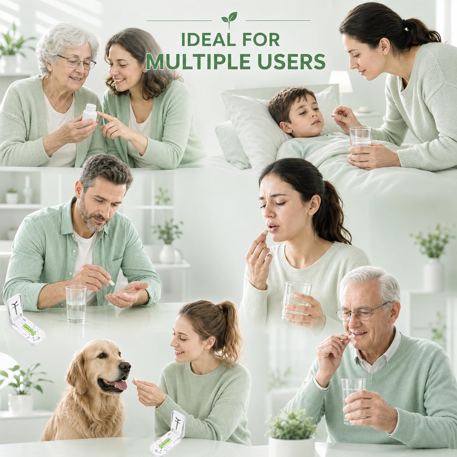 Tablettenteiler(mit Pinsel) Pill Cutter丨Pillenschneider ，Tabletten Teiler für Große und Kleine Tabletten,Medikamententeiler mit Aufbewahrungsfach,für Reise & Haustier