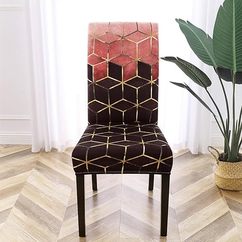 Miniatura 9 de Gibelle Juego de 6 fundas elásticas para sillas Parsons, universales, extraíbles y lavables, fundas protectoras para comedor, cocina, hotel y