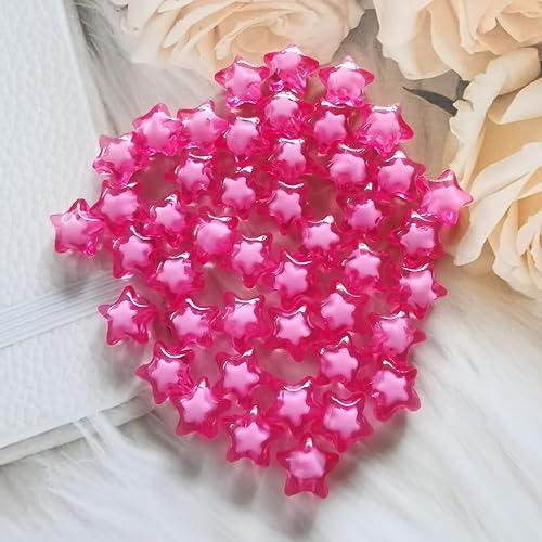 Miniatura 5 de Xeahung 120 cuentas acrílicas de estrella para hacer joyas, pulseras, collares, aretes, llaveros, accesorios, manualidades, San Valentín, Navidad,
