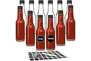 DHSBTLS 12 pcs 5oz / 150ml Hot Sauce Glass Bottle With Leak...
