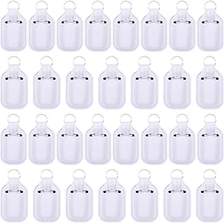 Duufin 60 Pieces Empty Travel Size Hand Sanitizer Bottles with Keychain Set Including 30 Pieces Clear Refillable Bottles and 30 Pieces Hand Sanitizer Holder Keychain for Backpack and Purse