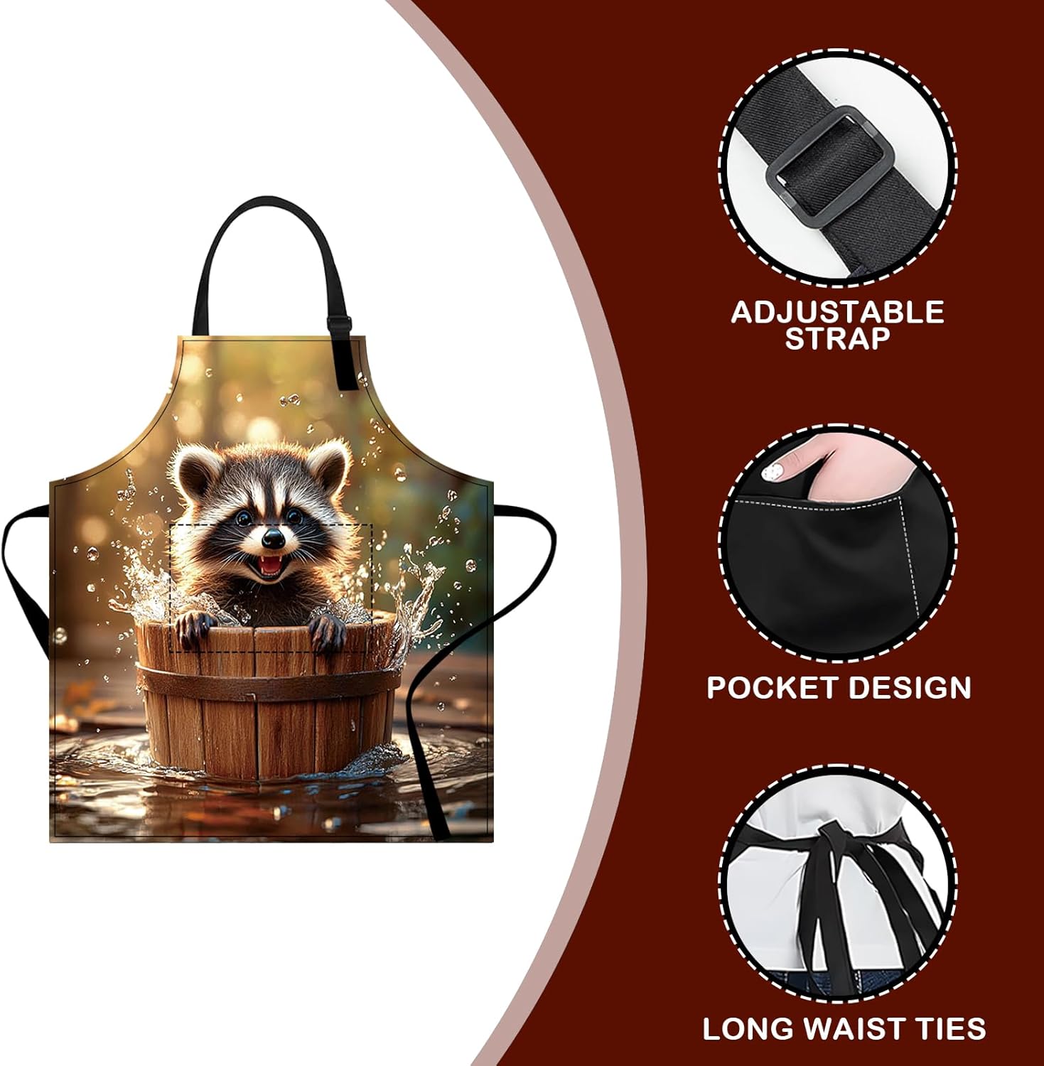 Nuxovilar Cute Apron with Pockets, 26.77 * 30.7 Inches, Versatile for Meal Prep, Baking, Holiday Cooking - Image 2