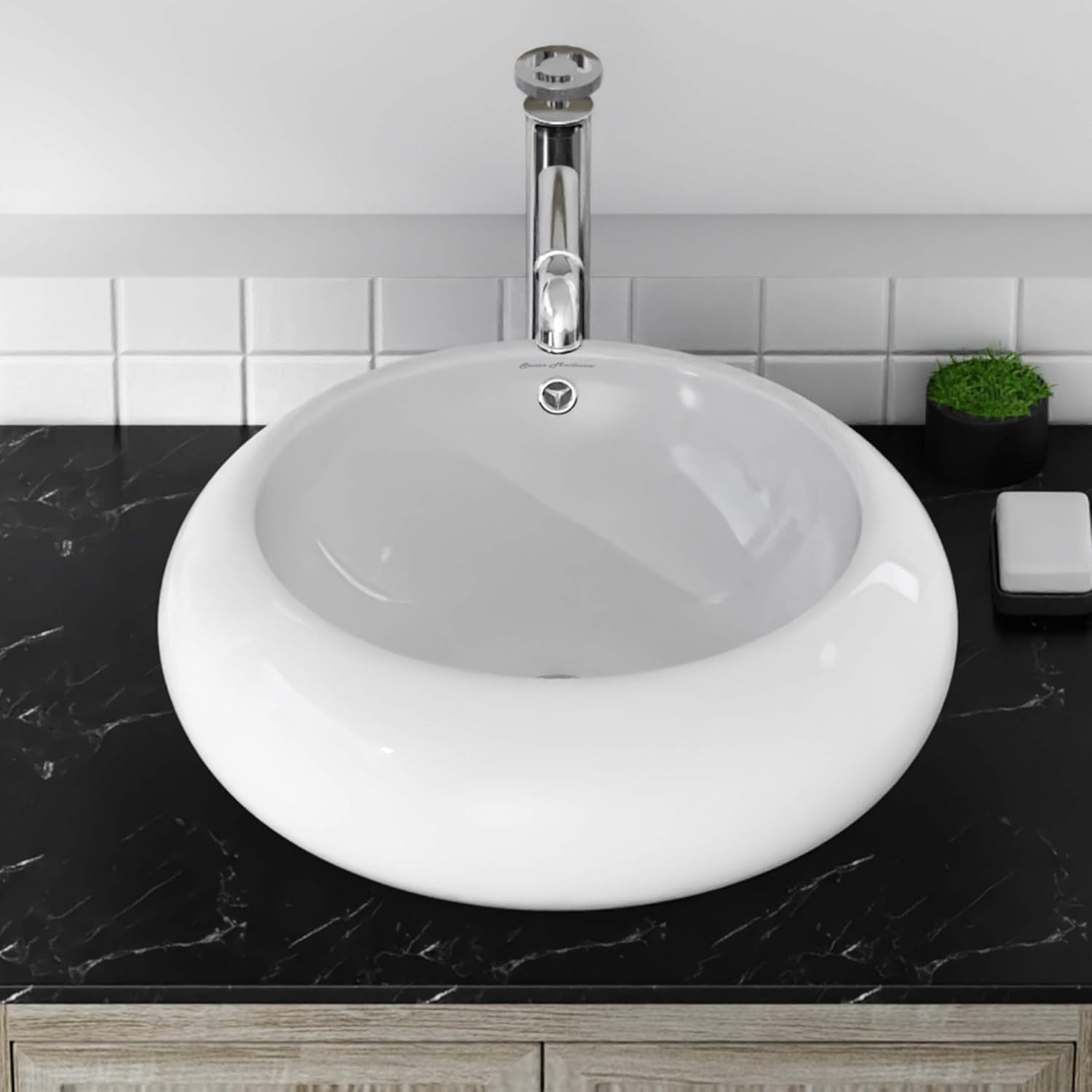 Super Brands Swiss Madison Well Made Forever SM-VS262 Plaisir Vessel Sink, Glossy White Creative Product Swiss Madison Well Made Forever SM-VS262 Plaisir Vessel Sink, Glossy White