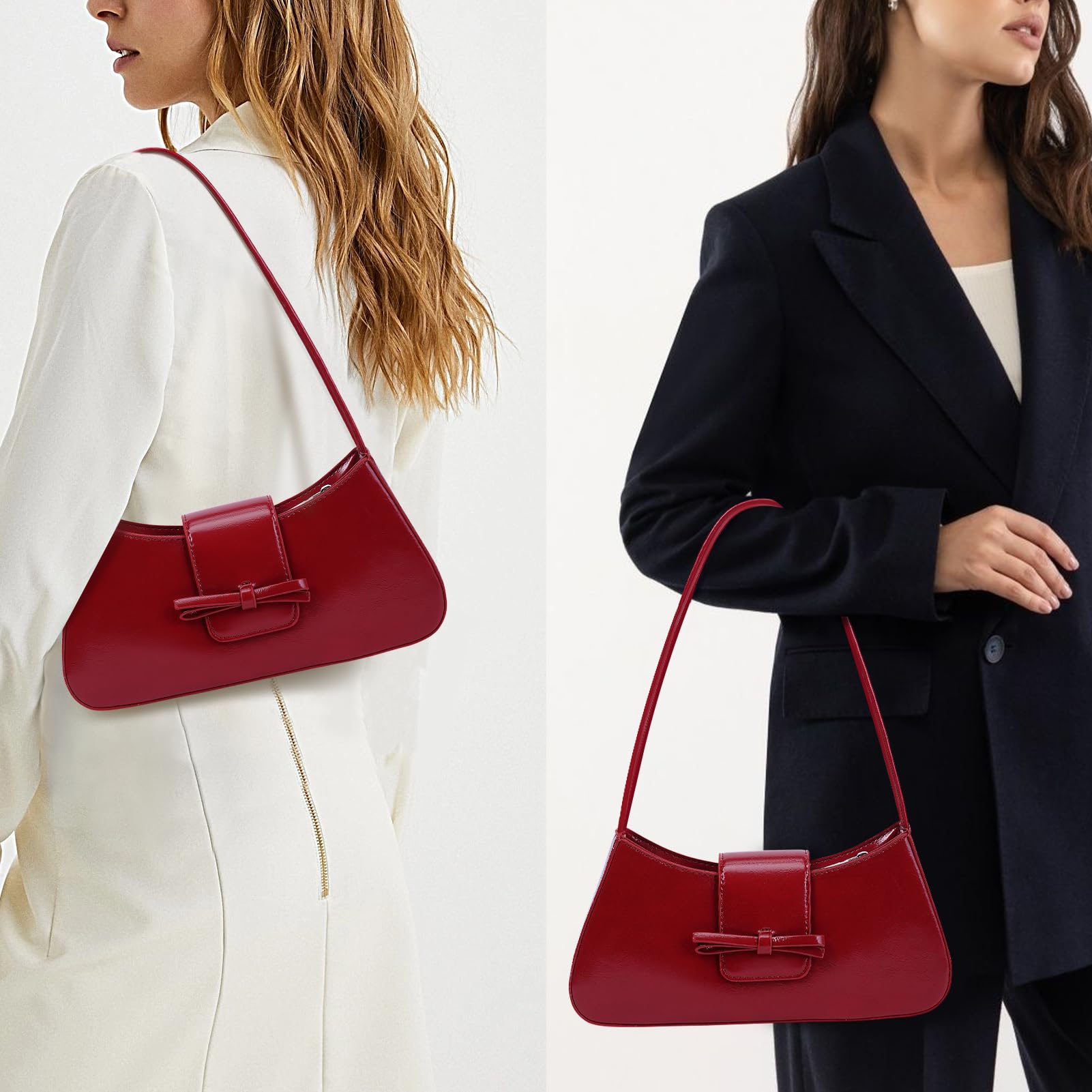 GETERUUV Shoulder Bags for Women Purses and Handbags Coquette Bow Purse Y2k Bag Small Shoulder Bag Mini Clutch Hobo Handbag