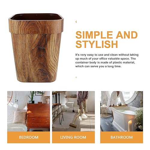 Miniatura 4 de Cabilock Cesta de basura de escritorio, papelera de madera, papelera de 13 galones, papelera de 13 galones, cubo de basura de madera, cubo de basura