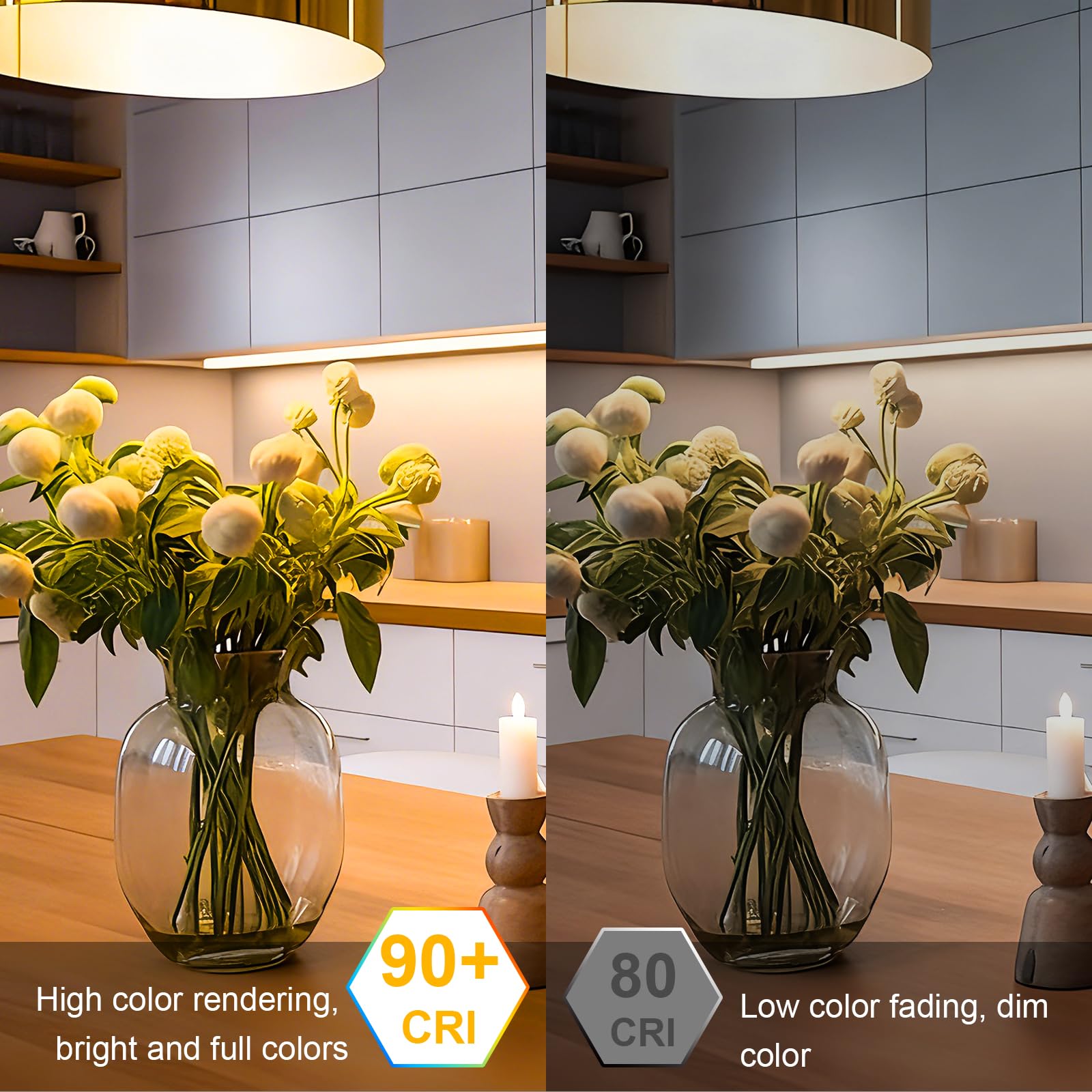 COB LED-Streifen, ETL-gelistet, Warmweiß 2700K, 10M 24V COB-Lichtstreifen mit 3200 LEDs, CRI 90+, Fernbedienung, 24V-Netzteil, LED-Leuchten für Schränke, Heimwerker-Beleuchtung