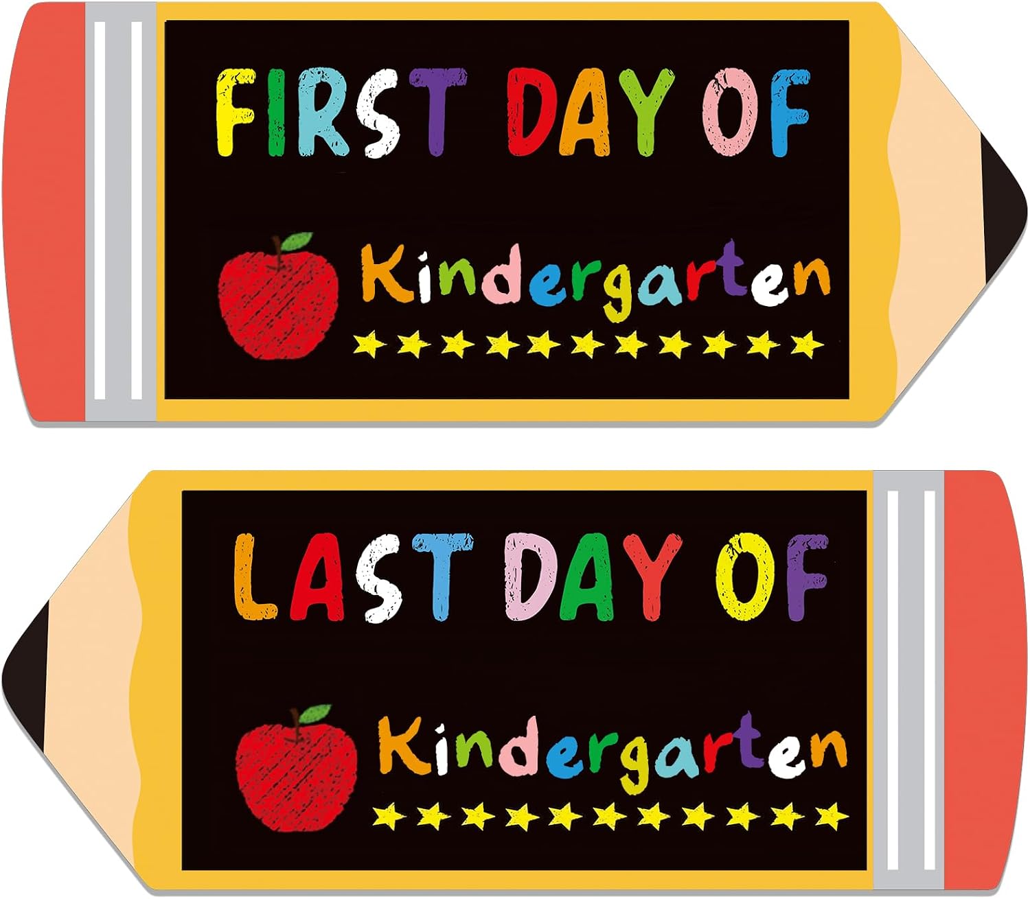 AmazingSpark First and Last Day of School Chalkboard, Apple Shape