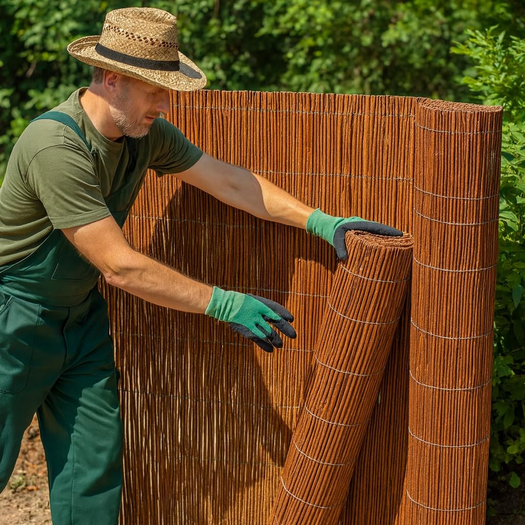 Aquagart Weidenmatte – Sichtschutzzaun 10 M X 100 Cm, Natürlicher Gartenzaun Aus Weide, Mit Drahtumspannung