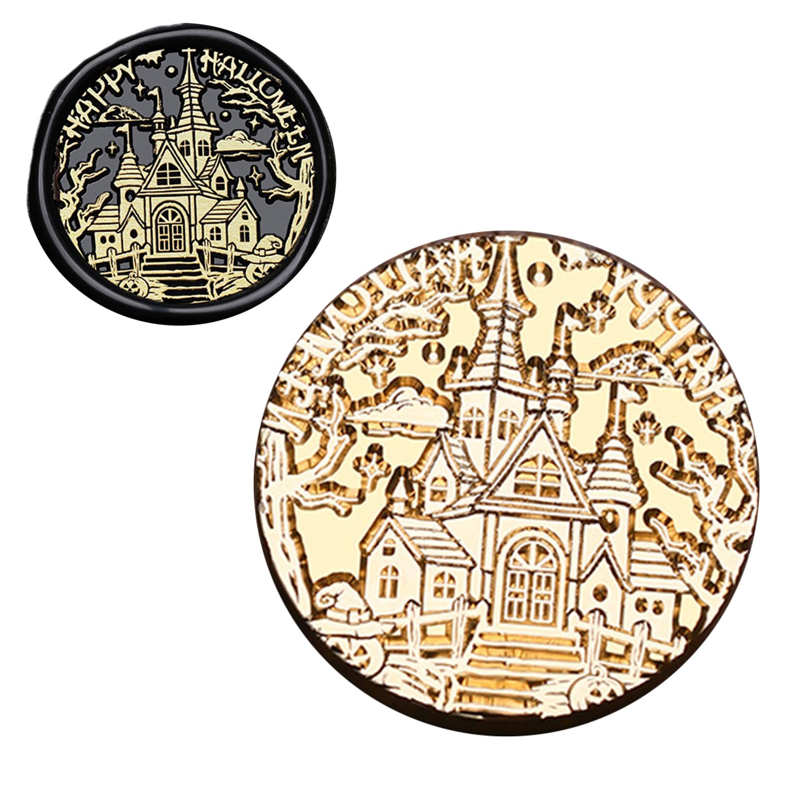 oringnat Halloween Series Waxed Seal Stamp Witch Sealing Waxed Stamp for Invitation Envelopes Cards Scrapbooking