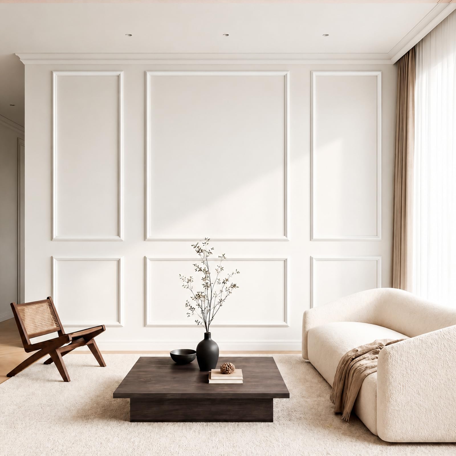 Moldura de pared autoadhesiva COUKIU: decora sin obras con marcos precortados y pintables
