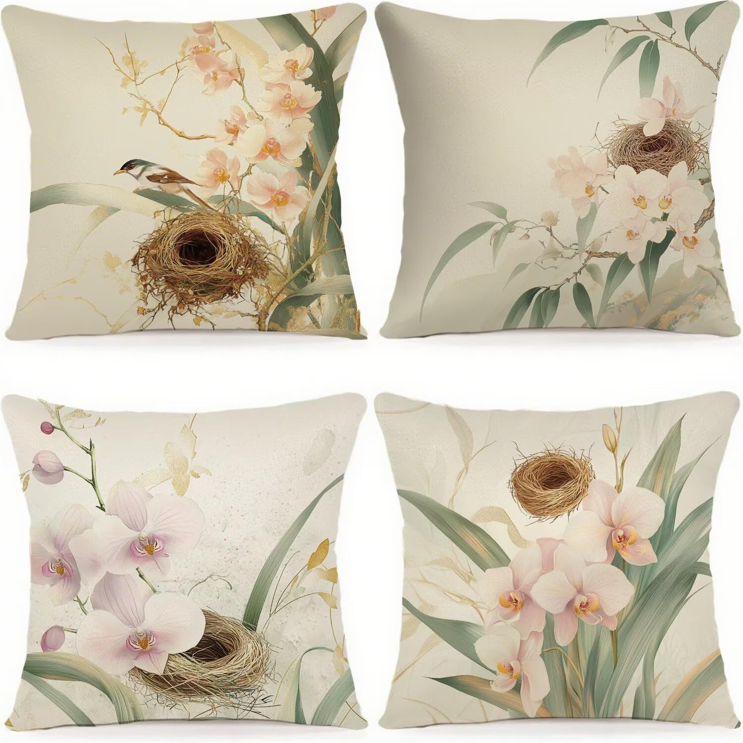 Federa per cuscino da esterno, impermeabile, beige, autunnale, 70 x 70 cm, in lino, decorativa, quadrata, con stampa su entrambi i lati, cuscino da giardino per soggiorno, decorazione per la casa