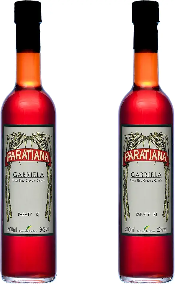 Kit 2 Cachaças Gabriela Paratiana 500 ml Artesanal Premium Premiada Paraty Destilada Presente Jorge Amado Natal Drink Pinga Cravo e Canela