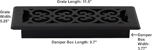 Miniatura 7 de Decor Grates ST414 - Registro de piso de la colección clásica con un diseño decorativo pintado, de 4 x 14 pulgadas