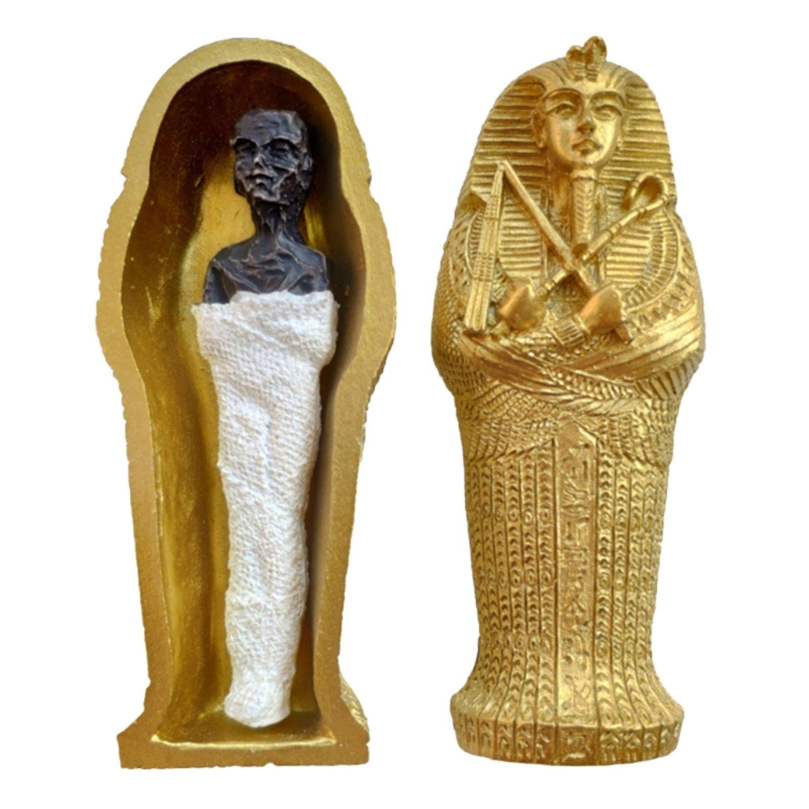 Ataúd de Resina egipcia Antigua con estatuilla de inserción de Momia, Estatua de Faraón de Egipto, artesanía en Miniatura, decoración Coleccionable, Venta al por Menor