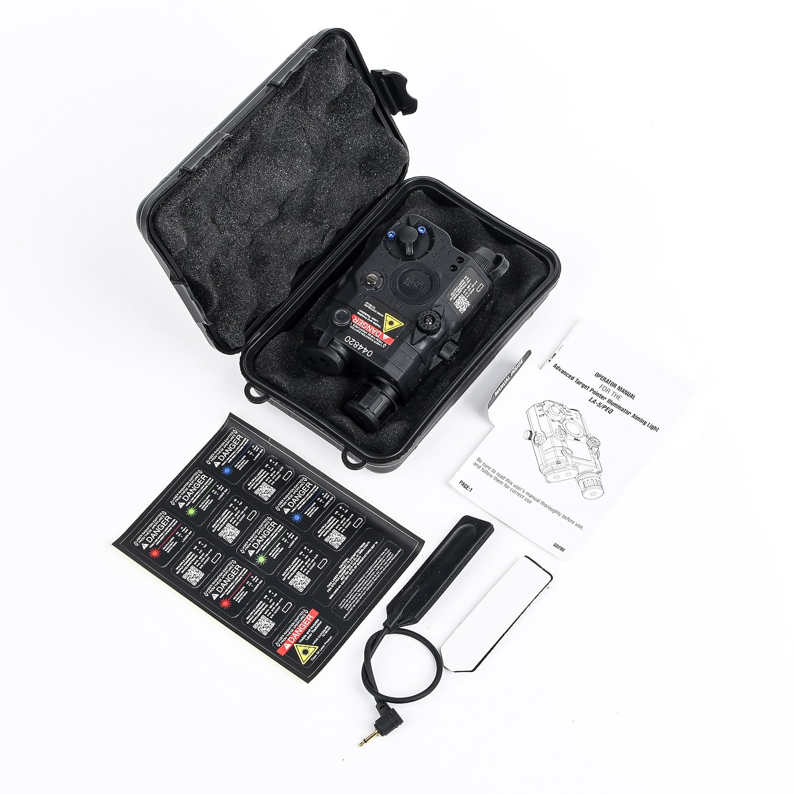 Airsoft PEQ-15 UHP Laser, with Red Laser + IR Laser + White LED Flashlight, Tactical PEQ Box Fit for 20mm Picatinny Rail AEG CQB GBB