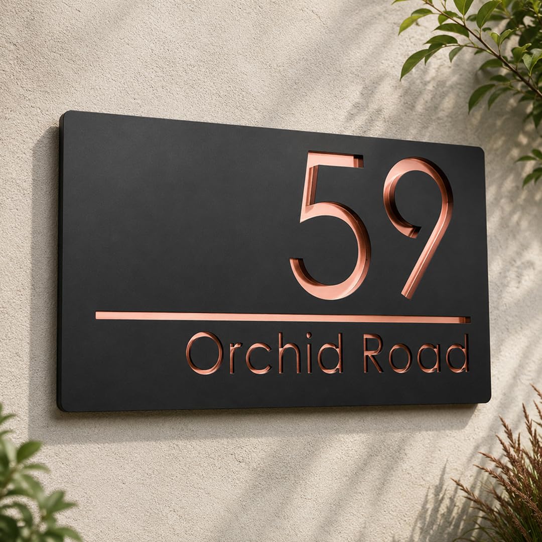 Name plate for home entrance | Wood Personalized NamePlate with 3D Letters | Door nameplates | Custom Name Plate For Home, Office and Outdoor Entrance | 15X30 cm | Wooden | Housewarming Gifts — Amazon image 9