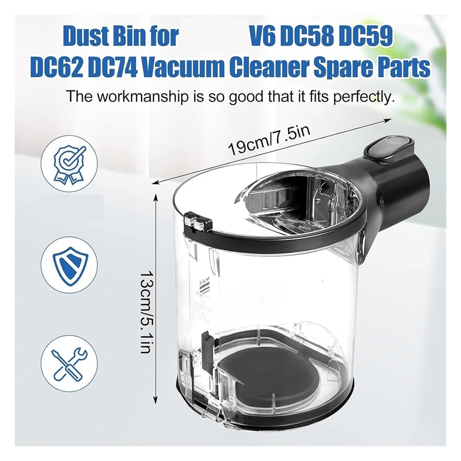 Pattumiera for Aspirapolvere, Compatibile Con Dyson V6 DC58 DC59 DC62 DC74, Accessorio Di Ricambio for Pattumiera
