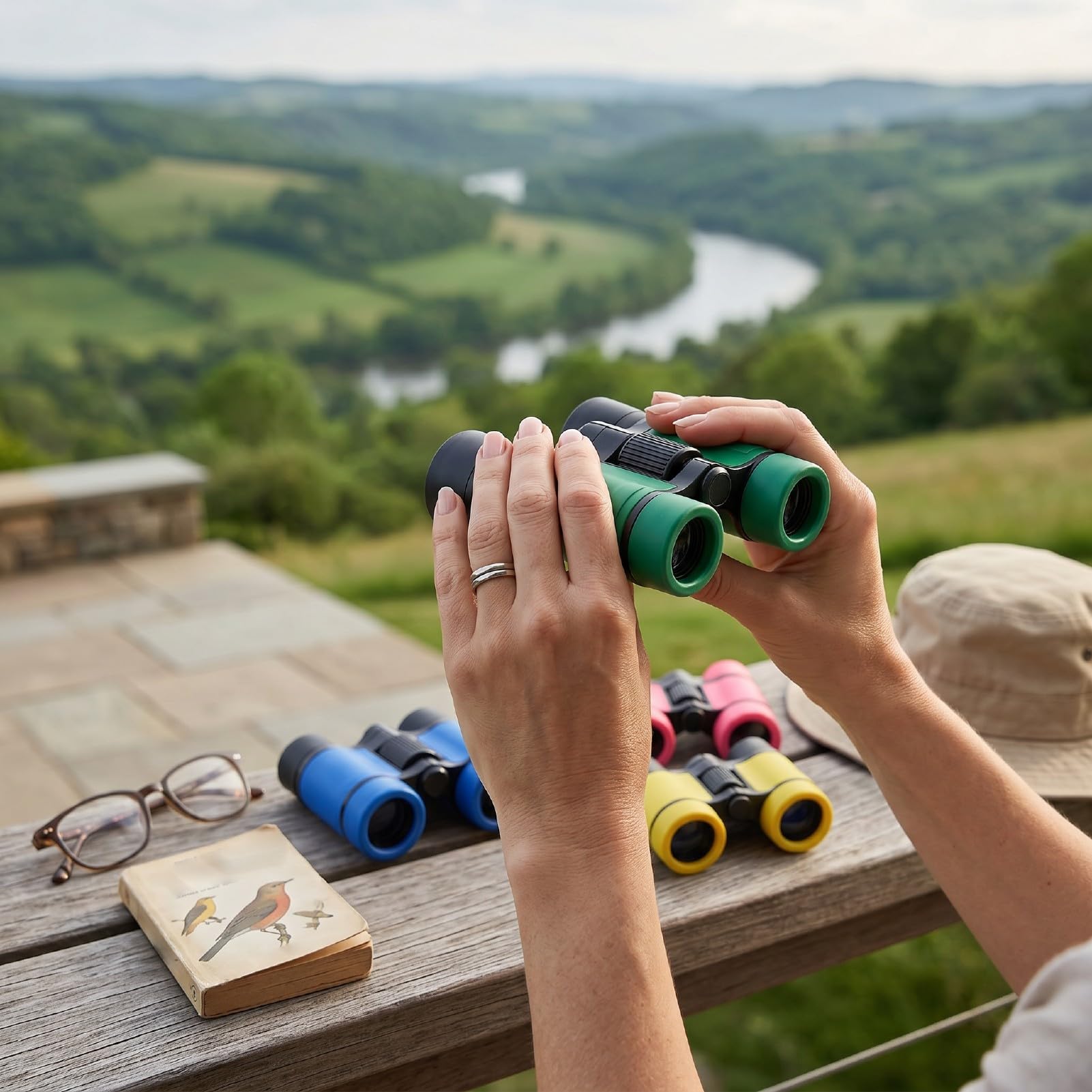Tonysa Binocolo per Bambini 8 Pezzi con Ingrandimento 4x e Ampia Visione del Campo per attività in Classe di Campeggio di Birdwatching