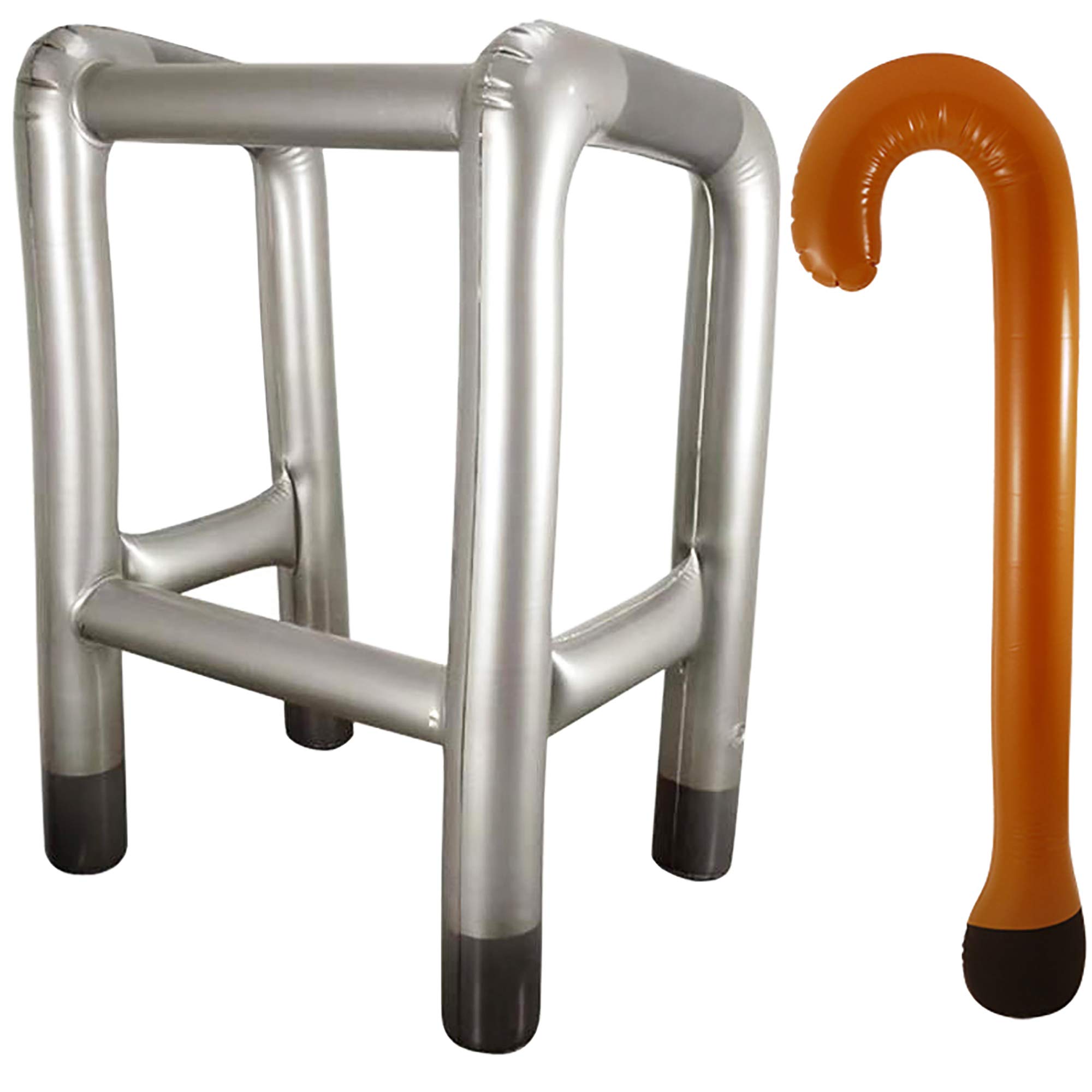 Zac's Alter Ego Fancy Dress Grandpa/Grandma Inflatable Zimmer Frame & Walking Stick Set