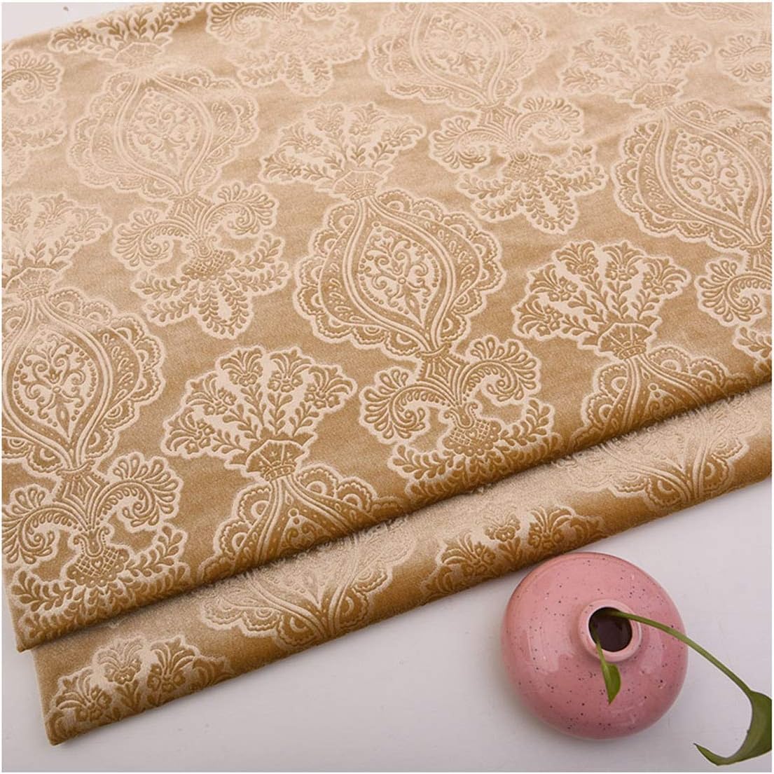 Lnn Velvet Fabric 150×100cm Floral Decorative for Furniture Upholstery, DIY Crafts, Curtain for Dressmaking, Art & Craft, Sewing