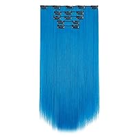 Vista 33 de HSPJHTM Extensiones de cabello castaño rojizo con clip, extensiones de cabello sintético de 22 pulgadas para Halloween, extensiones de cabello