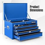 IRONMAX Small Tool Box, 24" Lockable Steel Toolbox with 6 Drawers & Top Tray, Heavy Duty Tool Chest Cabinet Storage Organizer for Garage, Workshop, Repair Shop, Warehouse (Blue)