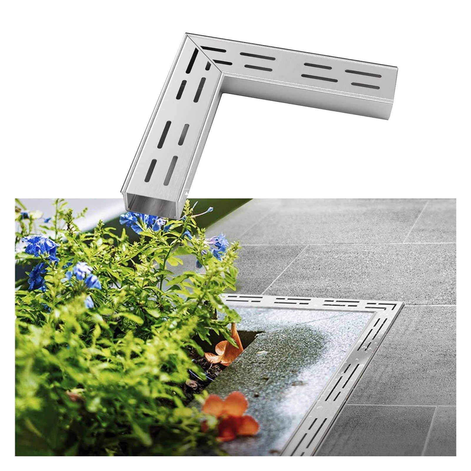 Desagüe Exterior en Ángulo 90 Grados Kit Drenaje Jardines Fácil Instalar