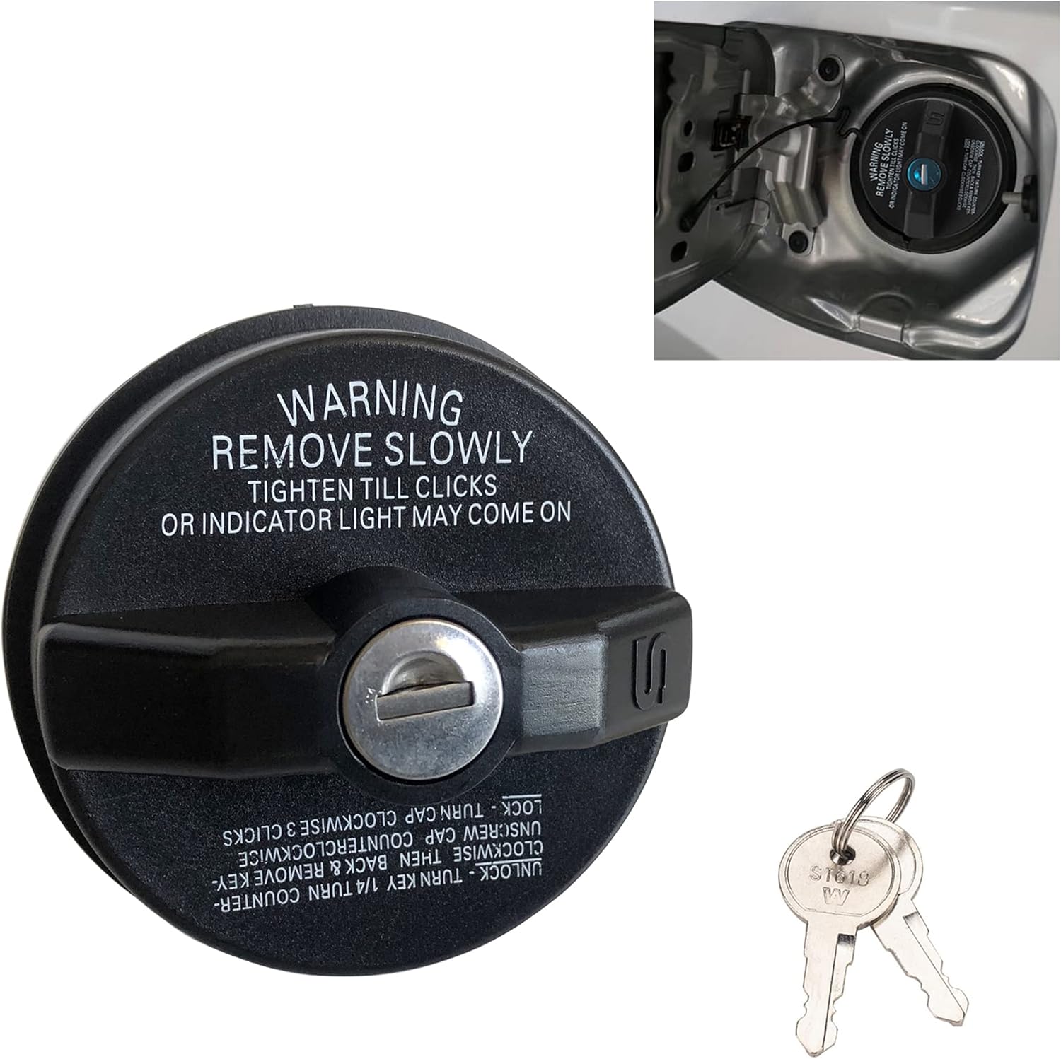 Locking Gas Cap Lock Fuel Cap Replacement Fuel Tank Cap With Lock For Toyota, Honda, Nissan, Acura, Isuzu, Mazda, Mitsubishi, Scion, Suzuki, Chevy, Buick, GMC, Pontiac, Saab, Saturn, Audi, VW, Volvo