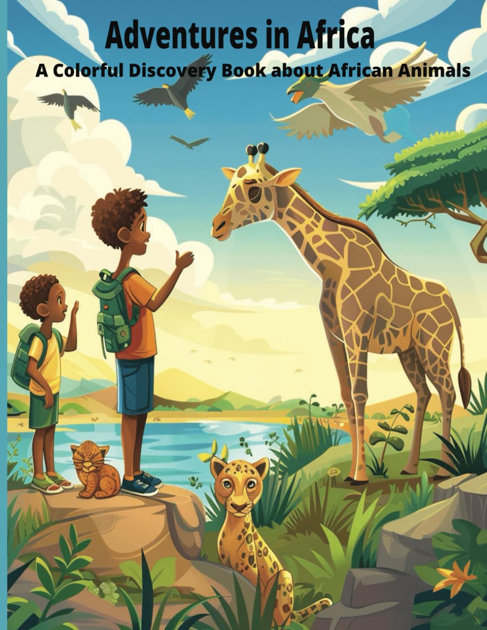 Adventures in Africa: A Colorful Discovery Book about African Animals: Educational, Fun and interesting Coloring Book For Kids Ages 4-8