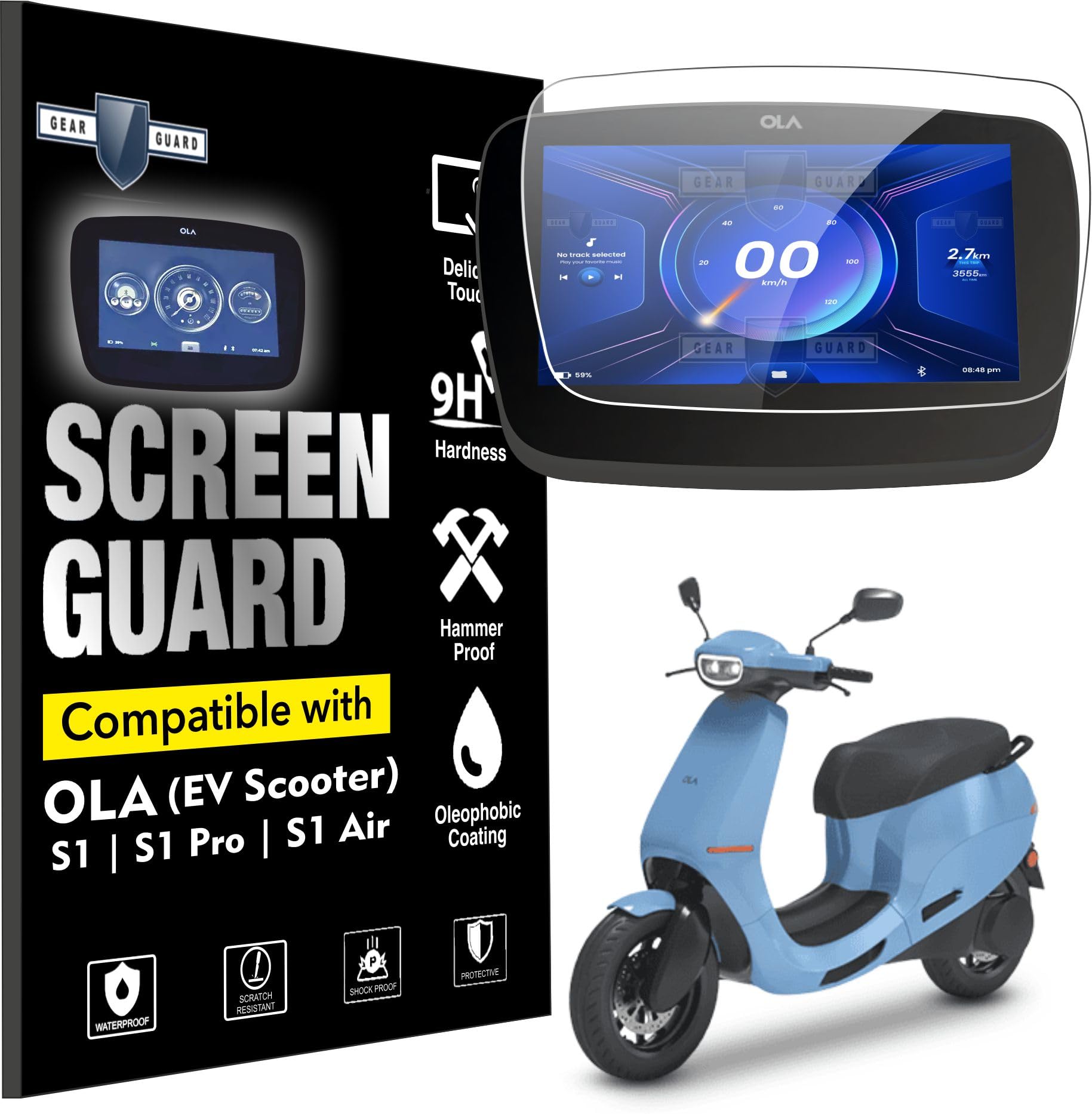 RGY Touch Screen Protector | Screen Guard Compatible with Ola S1 | S1 Pro Electric Scooter (9H Nano Glass Coating) - Clear (B09X167HPV) Amazon Price History, Amazon Price Tracker