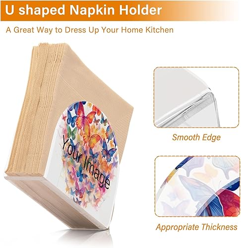 Miniatura 3 de Napkin Holders for Table Paper Napkins Dispenser Kitchen Bathroom Butterflies Standing Decorative Acrylic