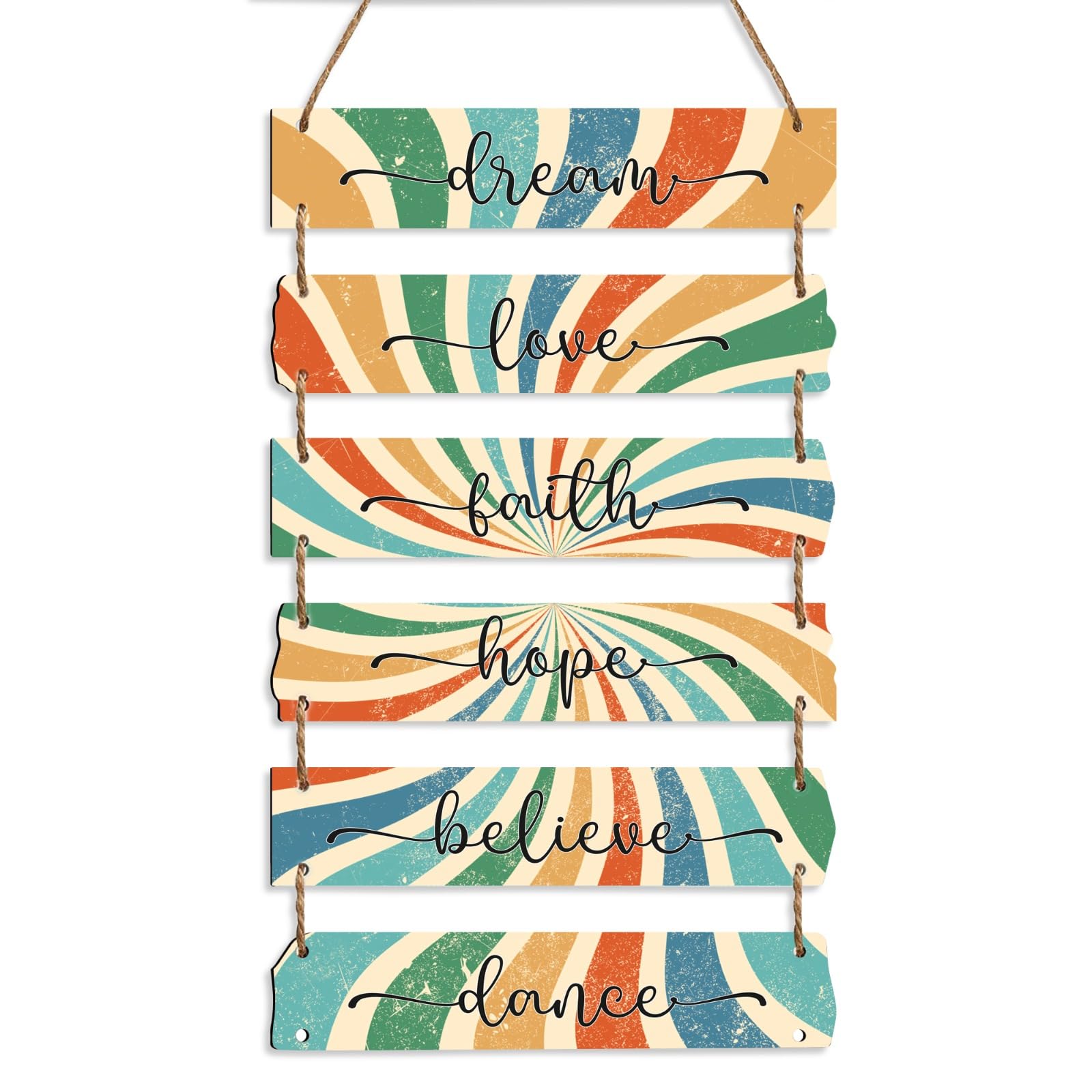 Rustic Wall Hangings - 6 Piece Wood Decor -9