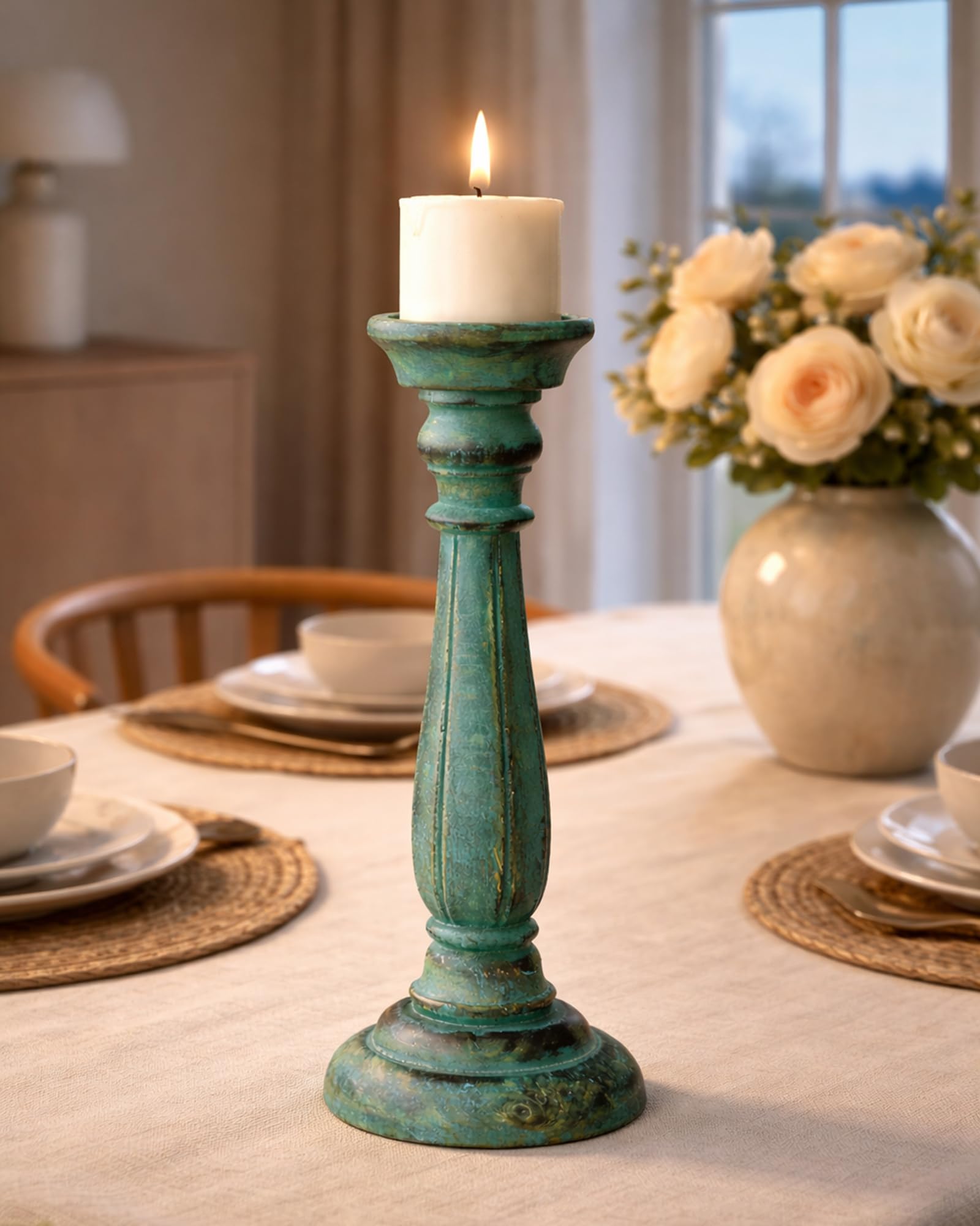 Homesake Wooden Candle Stand Set - Rustic Home Decor -11 Homesake Wooden Candle Stand Set - Rustic Home Decor -11