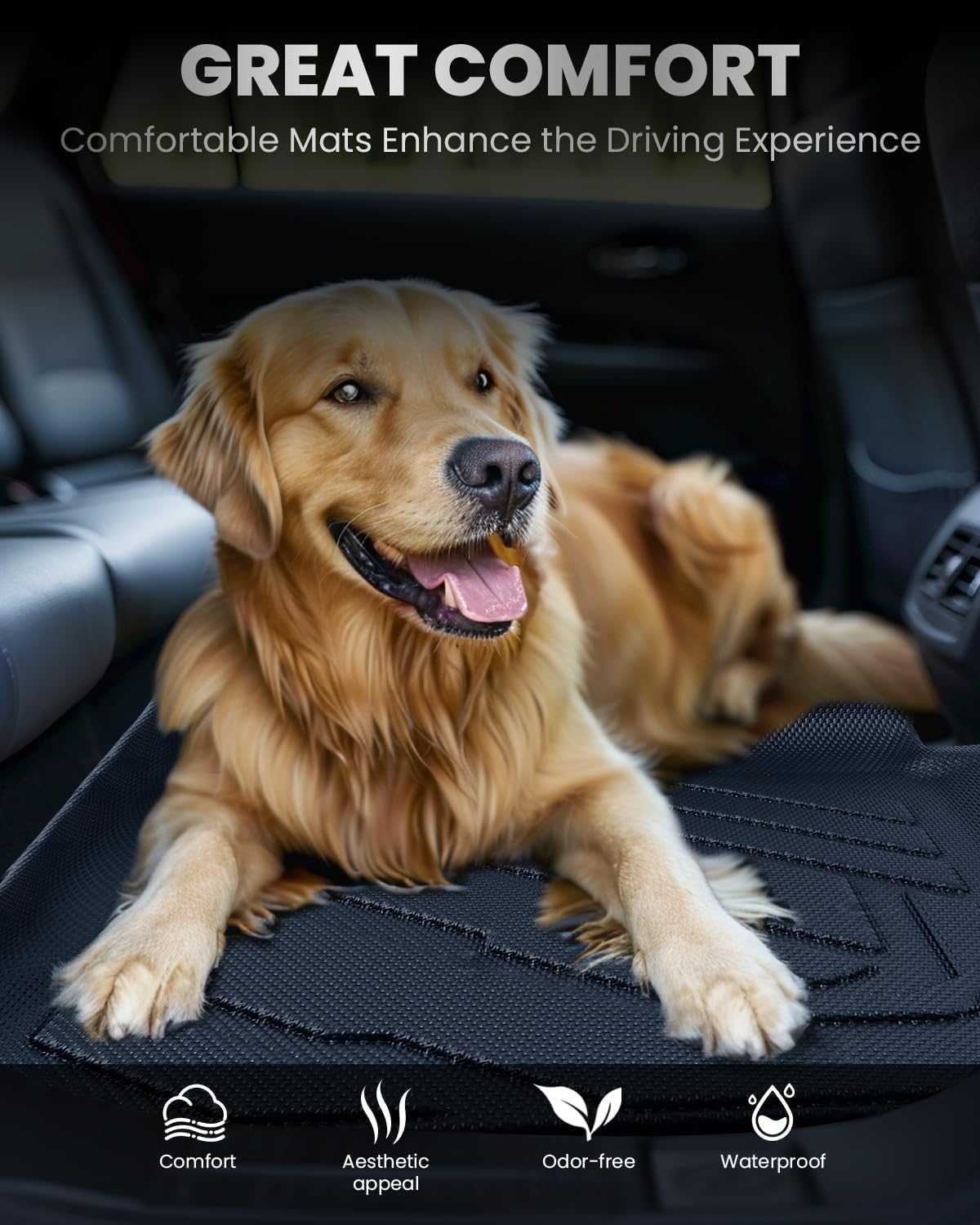 Floor Mats for Toyota Tacoma 2026 2025 2024 Double Cab Auto Trans (Not fit Hybrid) All Weather Rubber Floor Liners for Tacoma TRD/SR/SR5/limited Accessories Car Mats Easy Clean, Odorless Anti-Slip