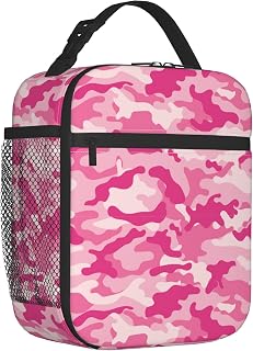 Pink Camo Lunch Bags For Men Women Boys Girls Reusable Tote Lunch Bags For Office Work School Picnic Camping Thermal Insulation And Cold Preservation