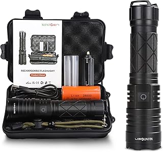 XLENTGEN Torches LED Super Bright 20000 Lumens Rechargeable Torch with Power Bank Function, IPX4 Waterproof, 5 Modes Powerful Tactical Flashlight Torch for Camping, Dog Walking, Emergency