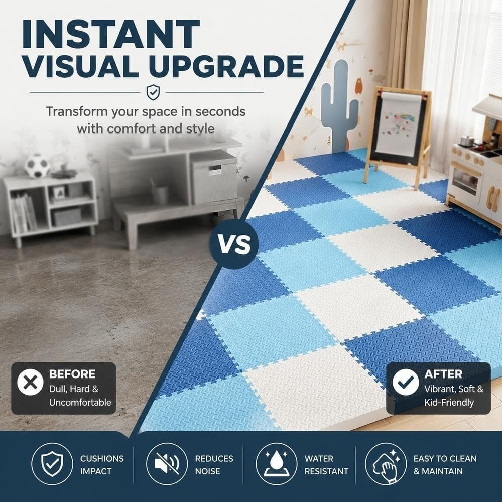 Tapis de Puzzle de Verrouillage de Carreaux de Sol en Mousse antidérapante