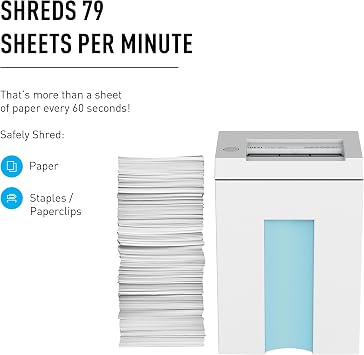 IDEAL 2265 Cross-Cut Deskside Paper Shredder, Made in Germany, Continuous Operation, 5 to 6 Sheet Feed Capacity, 5 Gallon Bin, Shreds Staples/Paper Clips, P-4 Security