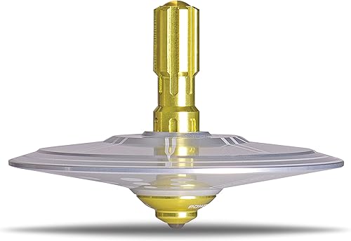 UFO Tops Shag Harbour Top giratorio de metal Inspirado en el 1967 Shag Harbour, incidente OVNI de Nueva Escocia OVNI plateado cósmico con Solar