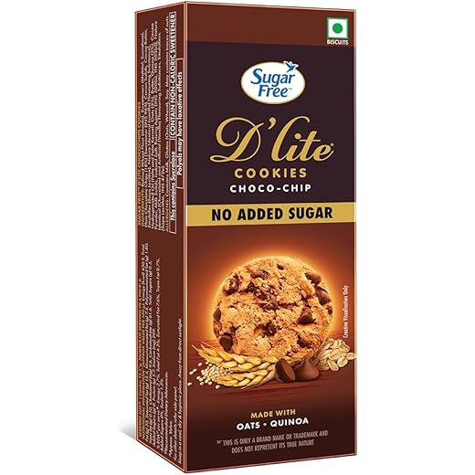 DLite Sugar Free Choco Chip Cookies 75g