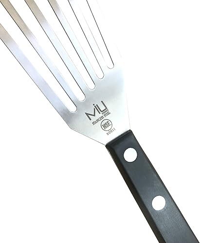 Miniatura 5 de WALLFARM Espátula de pescado de metal, resistente al calor, espátula ranurada de acero inoxidable para voltear sándwiches de queso, freír, girador