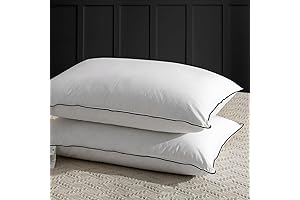 APSMILE Medium Firm Goose Feather Pillows King Size Set of 2