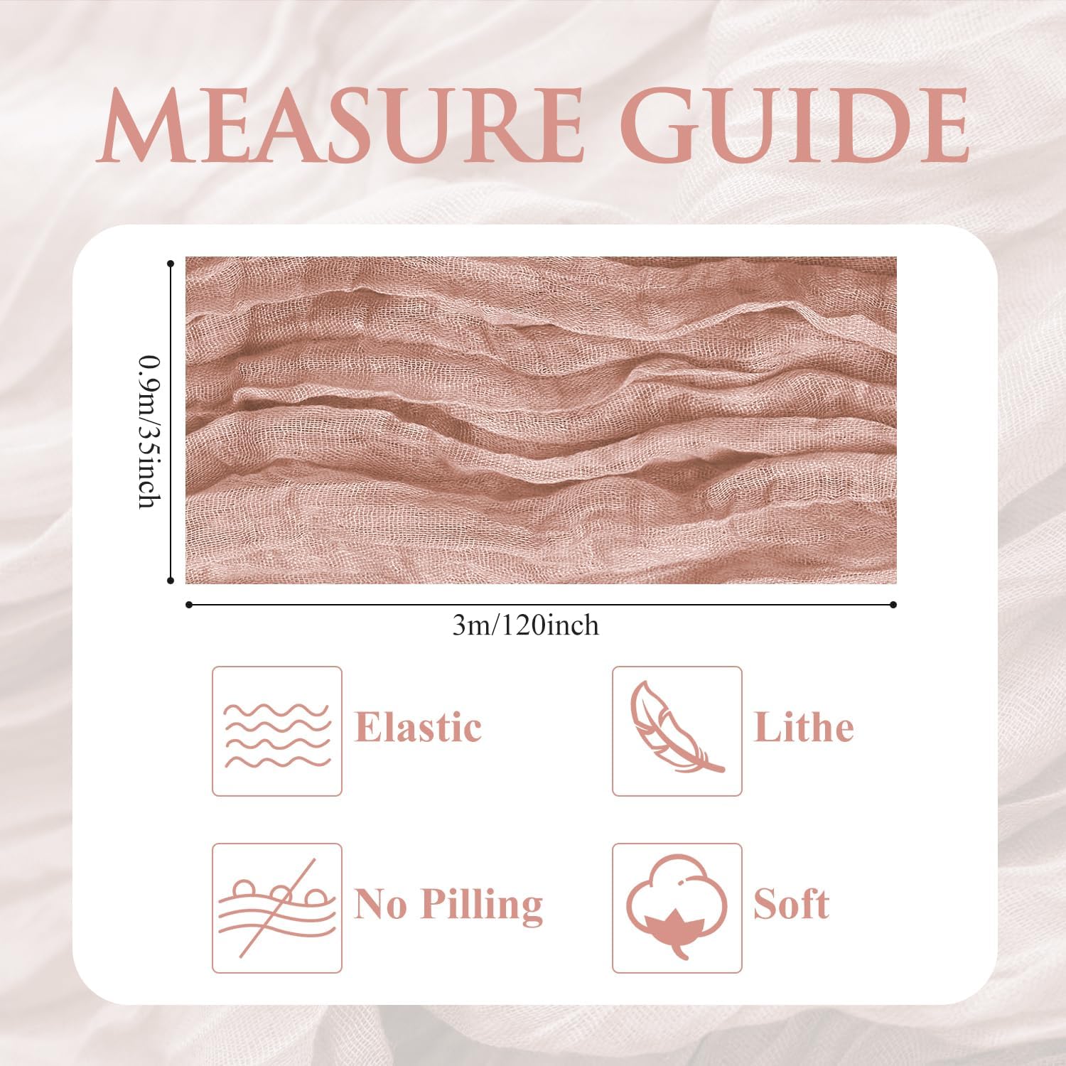 12PCS Table Runner Cheesecloth 10FT Dusty Pink Boho Gauze Cheese Cloth Rustic Sheer Table Runners for SpringWedding Bridal Baby Shower Party Decoration 12 Pack Dusty Pink