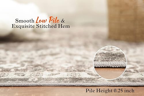 Miniatura 3 de Rugland Alfombra de pasillo de 2 pies 6 x 6 pies, resistente a las manchas, alfombra de pasillo con parte trasera antideslizante, alfombras tribales