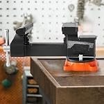 VEVOR Vise de banc, 8" Largeur de la mâchoire, 8" Max Jaw Ouverture Vise polyvalente avec 360° Base de verrouillage pivotante, 3.7" Profondeur de la gorge, Vise de l'arbre en fonte ductile à ductilité lourde, Agrafes à deux voies pour tubes ronds de serrage
